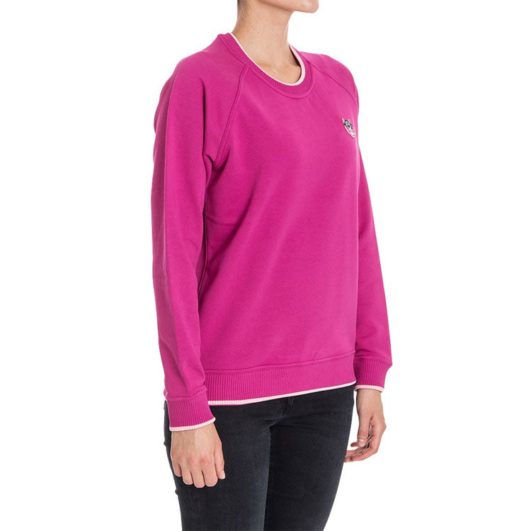 (WMNS) KENZO Cotton Tiger Head Long Sleeves Logo Casual Hoodie Rose Red F762SW796952-26