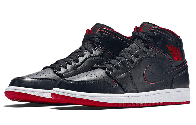 Air Jordan 1 Mid 'Black Red' 554724-028
