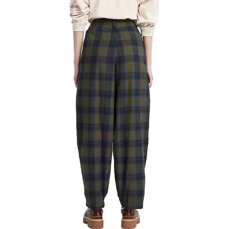 (WMNS) Timberland Plaid Print Pants 'Olive Green Blue' A6RZW-302