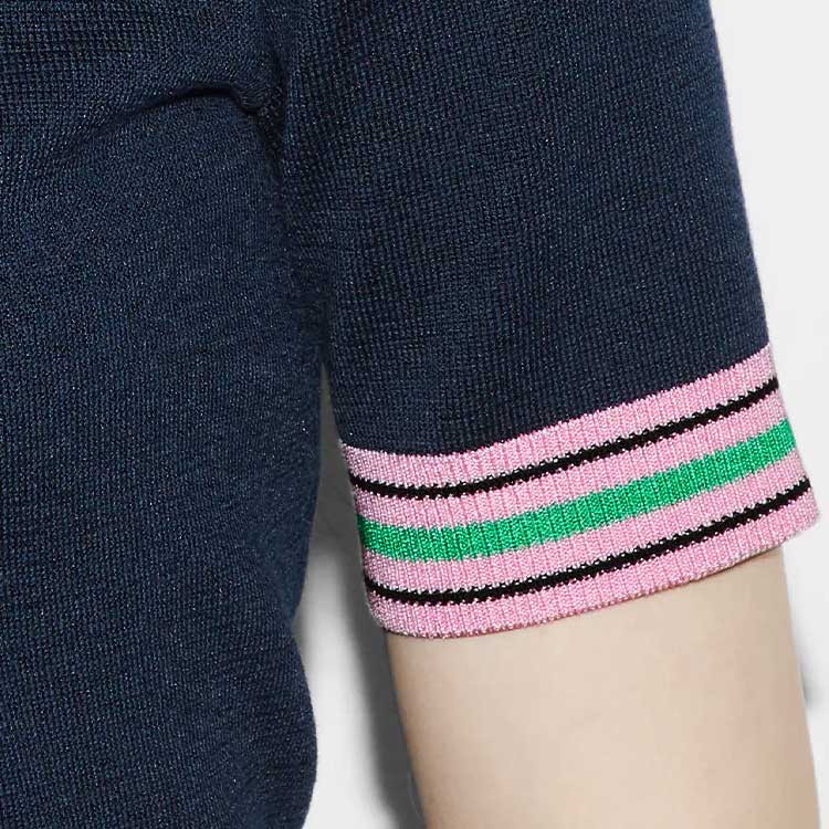 (WMNS) Gucci Fine Knit Sweater With Embroidery 'Navy' 782254-XKD0I-4215