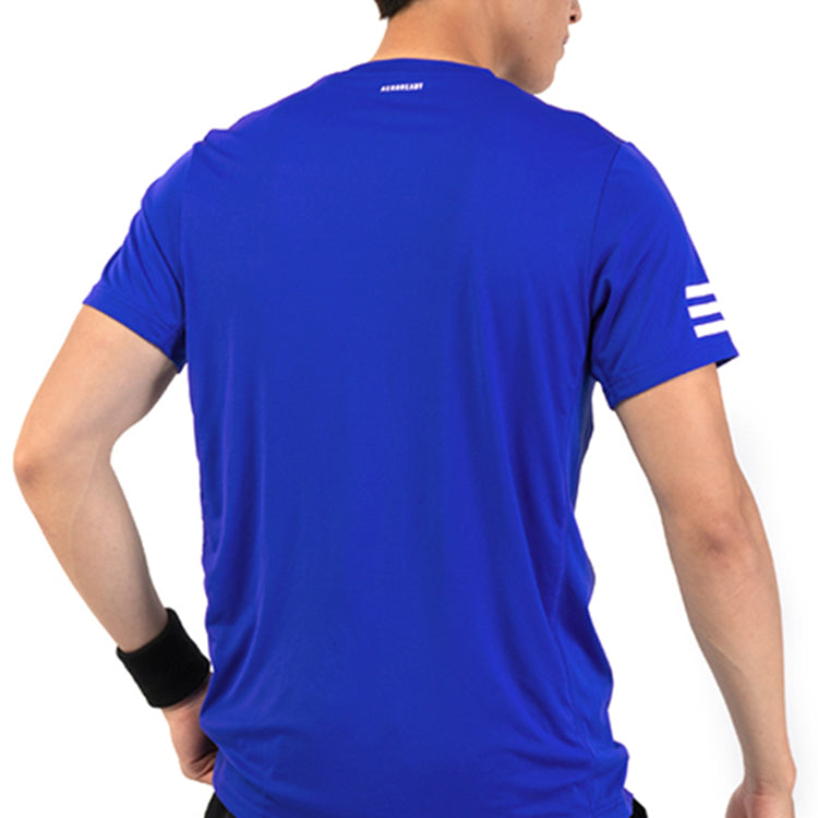 adidas Logo Printing Mesh Splicing Breathable Sports Short Sleeve Blue H34690