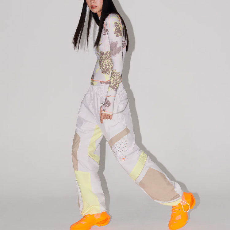 (WMNS) adidas By Stella McCartney Woven Track Pants Asia Sizing 'White Yellow' IT7529