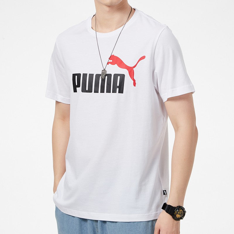 PUMA Casual Sports Logo Printing Short Sleeve White 847666-02