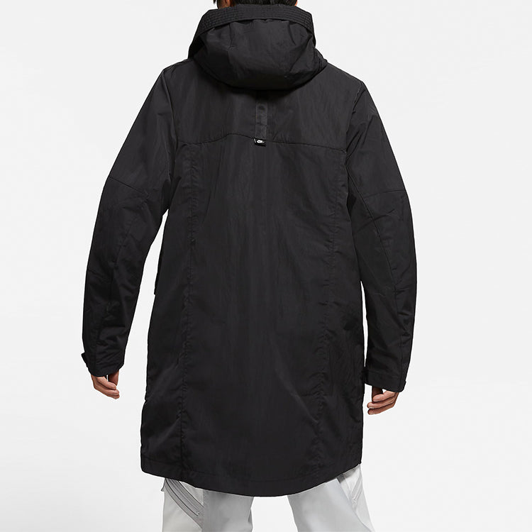 Nike Sportswear Athleisure Casual Sports Big Pocket mid-length hooded Woven Windbreaker Jacket Black CZ9888-010