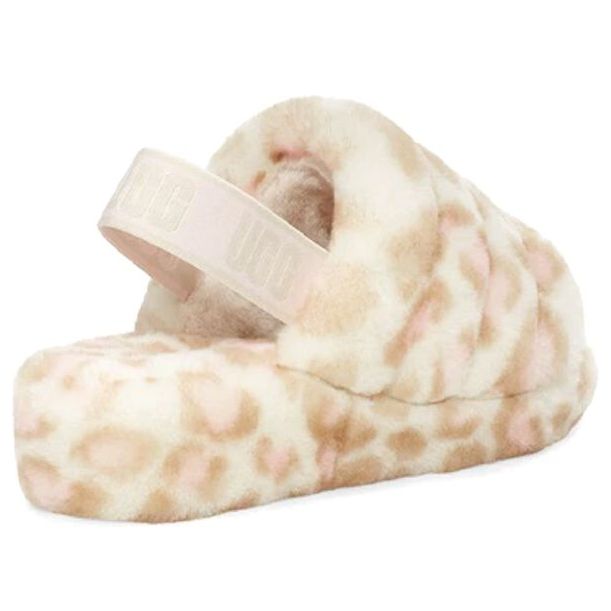 (WMNS) UGG Fluff Yeah Slide 'Panther Print' 1120903-WHT