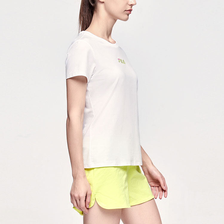 (WMNS) FILA Running Alphabet Logo Short Sleeve White A11W122104F-WT