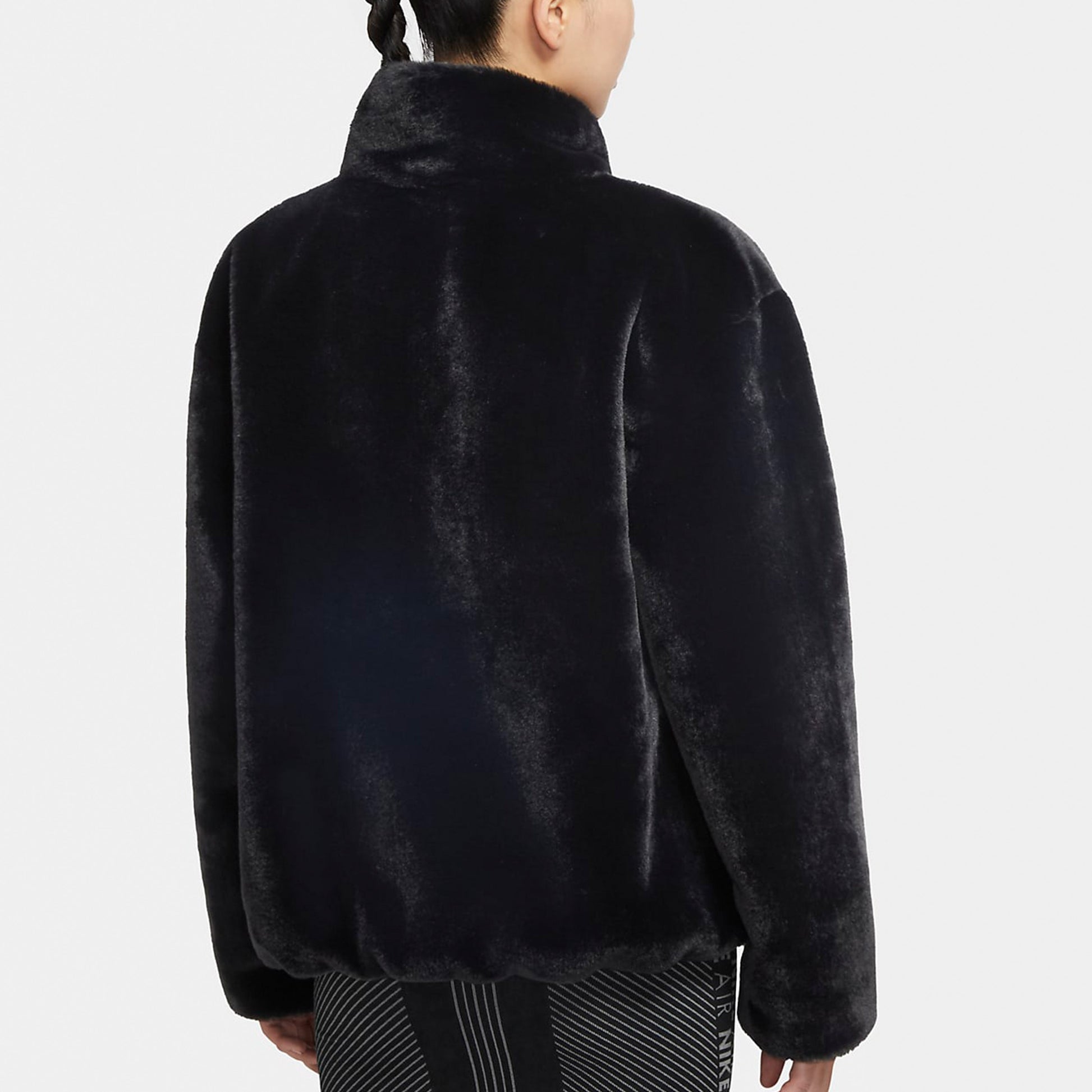 (WMNS) Nike Sportswear Swoosh Large Logo Stay Warm Lamb's Wool Stand Collar Jacket Autumn Asia Edition Black CU6559-010