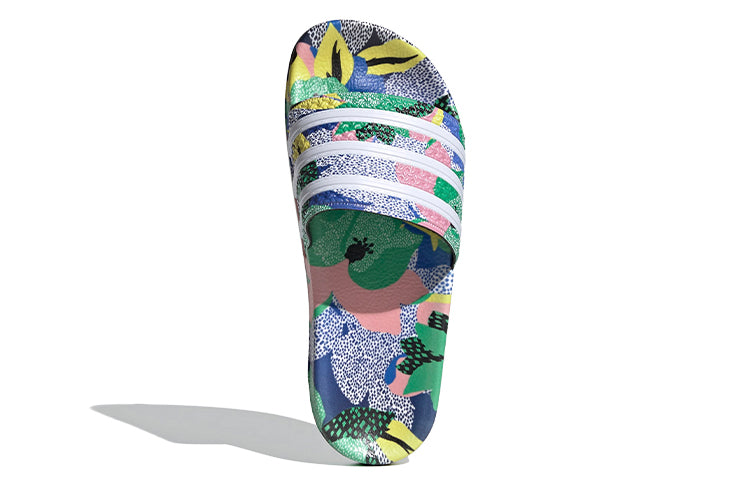 (WMNS) adidas Adilette Flowers Slippers 'Red Blue Pink' FW2529