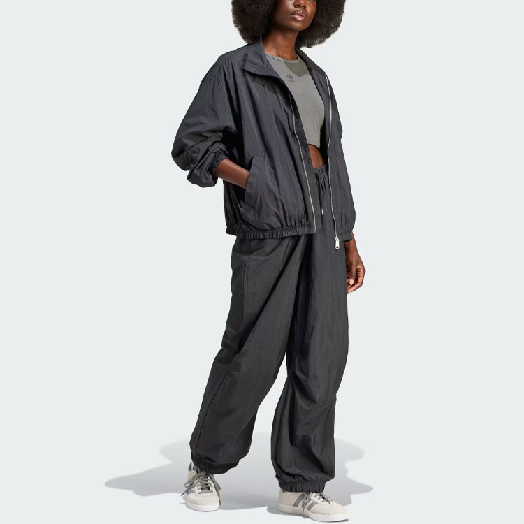 (WMNS) adidas originals Premium Essentials Nylon Windbreaker Asia Sizing 'Black' IT6726