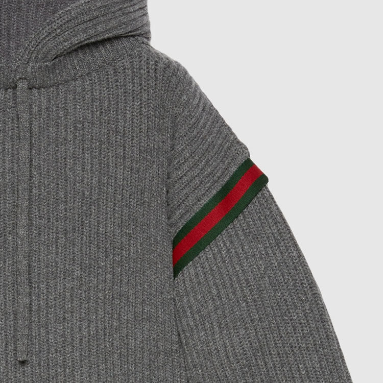 Gucci Wool Cashmere Sweater With Hood 'Grey' 758112-XKDH3-1160