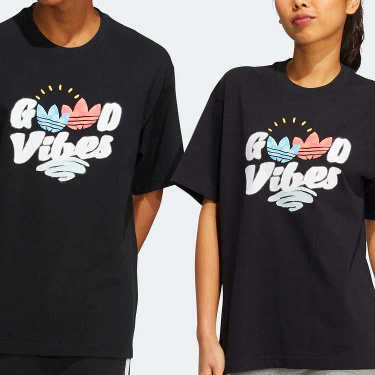 adidas originals Y2K Tee 1 Alphabet Cartoon Logo Casual Sports Short Sleeve Unisex Black HM8001