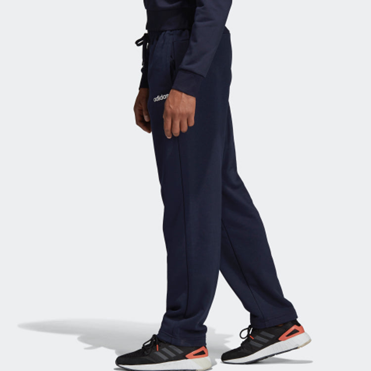Men's adidas Casual Alphabet Minimalistic Solid Color Sports Pants/Trousers/Joggers Ink Blue DX3685