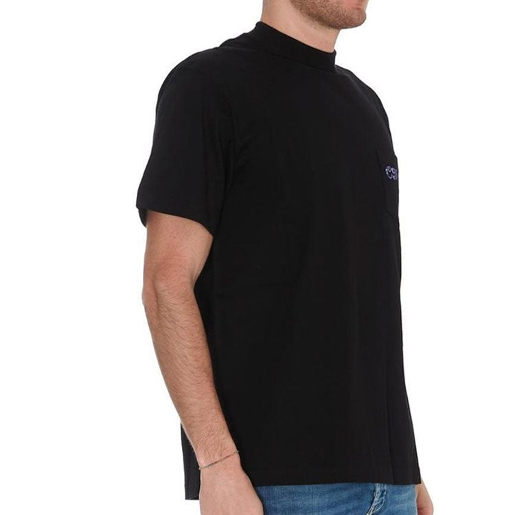 Men's DIOR FW21 Embroidered Logo Short Sleeve Black 193J635A0677-C985