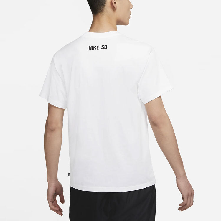 Nike SB Printing Skateboard Loose Knit Short Sleeve White DD1299-100