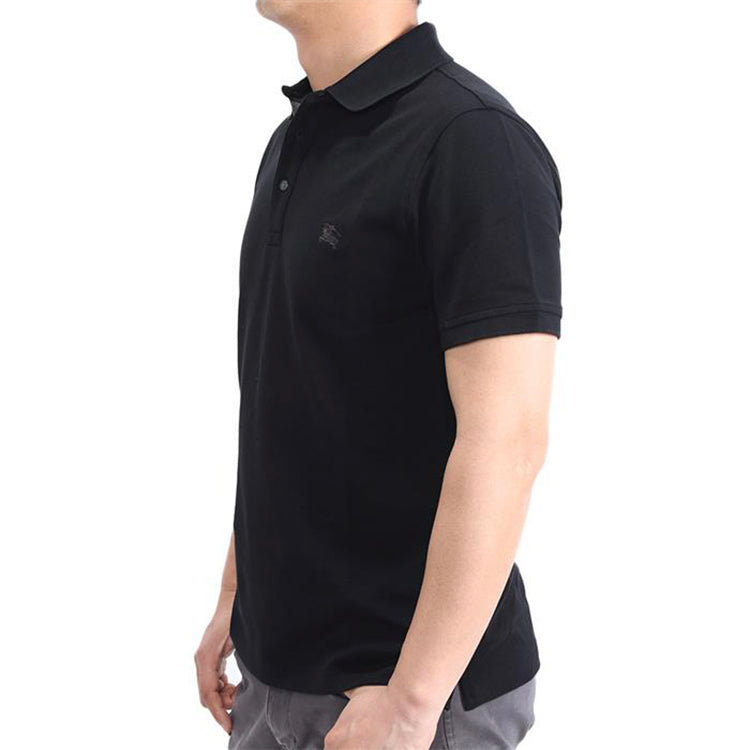 Men's Burberry Logo lapel Short Sleeve Polo Shirt Black 40551241