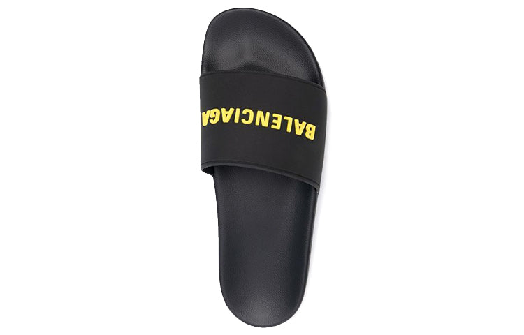 Balenciaga Pool Slides 'Black Yellow' 565826W1S801070