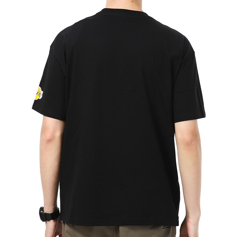 Air Jordan NBA Los Angeles Lakers Alphabet Printing Basketball Sports Round Neck Short Sleeve Black DA6513-010