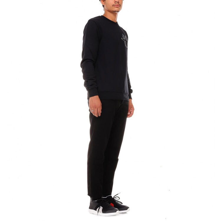 Men's DIOR Bee Pattern Round Neck Loose Long Sleeves Black 333J666W1964-989