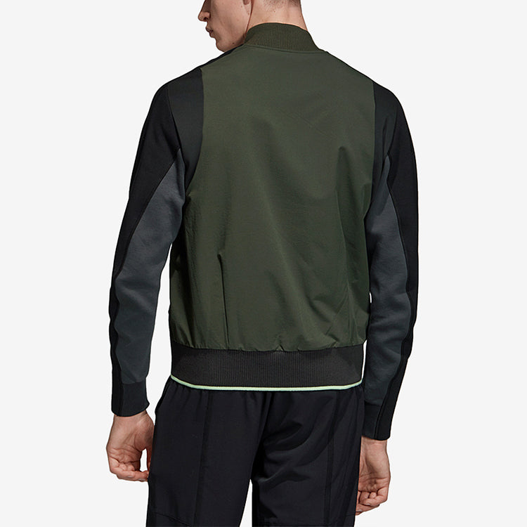 adidas Ny M Vrct Jkt Tennis Sports Contrast Color Stitching Jacket Green DX4326