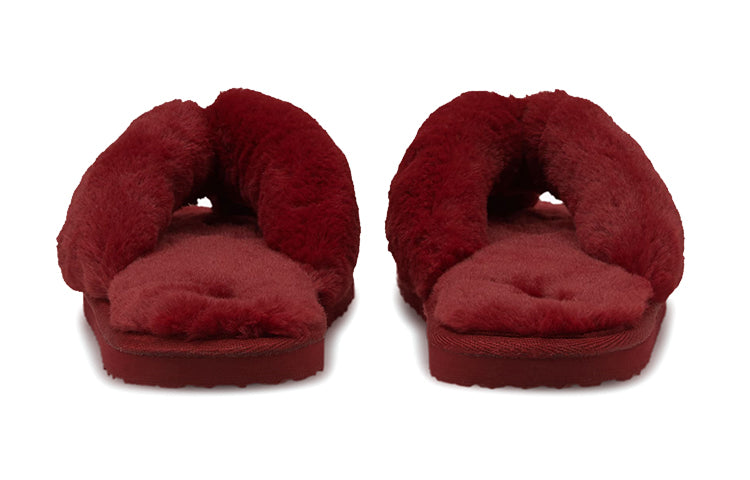 (WMNS) PUMA Fluff Flip Slides 'Persian Red Team Gold' 384938-05