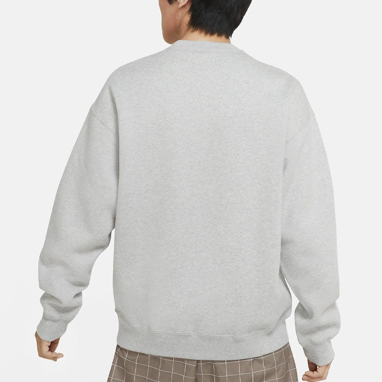 Nike Lab Fleece Crew Solid Color Stay Warm Sports Round Neck Pullover Gray DA0318-050
