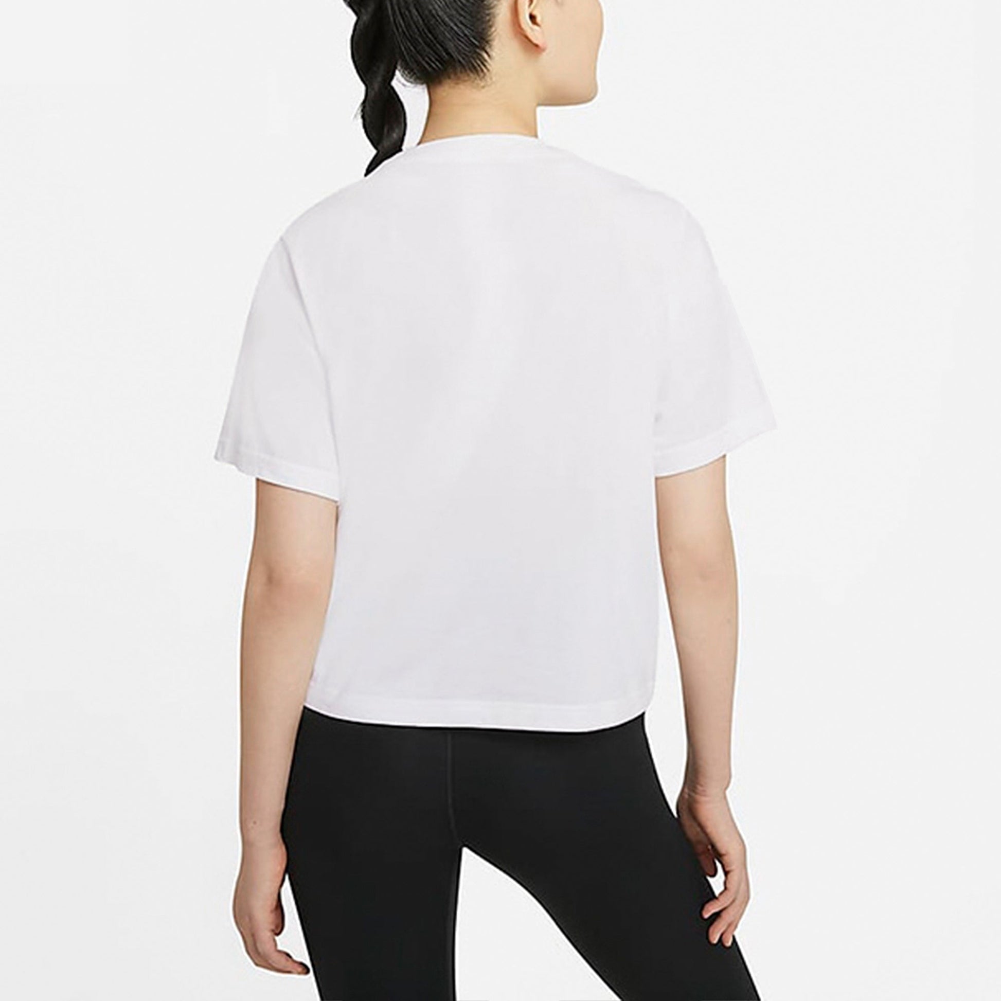 (WMNS) Nike Dri-FIT Boxy Rainbow Embroidery Logo Short Sleeve White DD2849-100