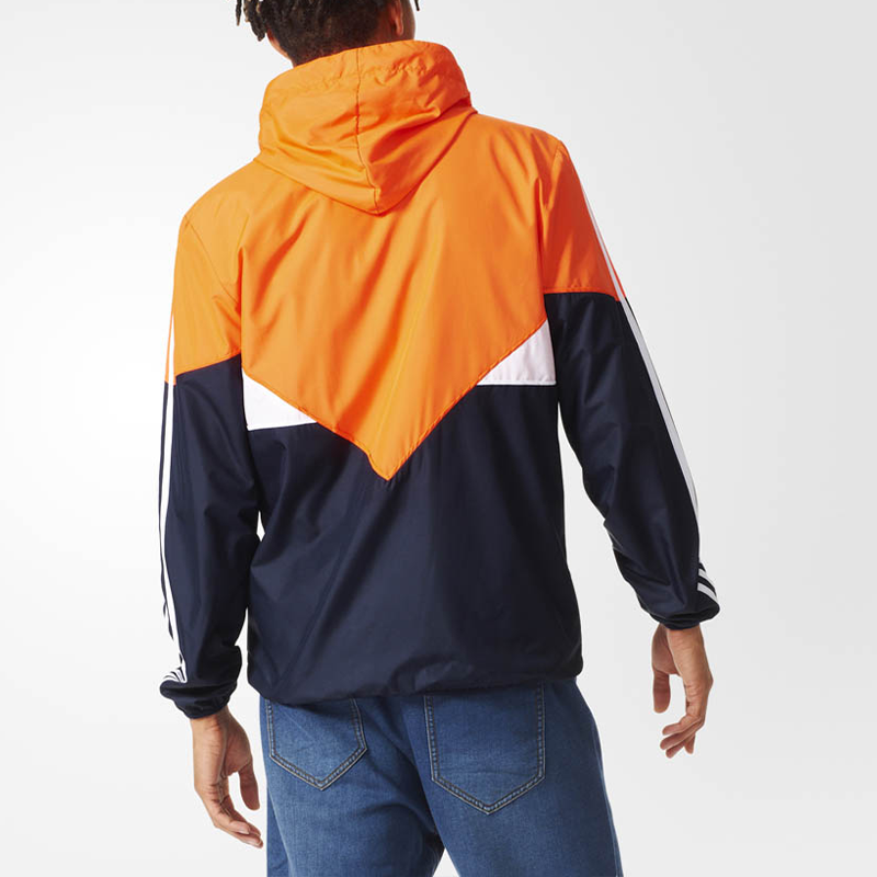 adidas originals Logo Printing Colorblock Hooded Jacket Orange AP9771