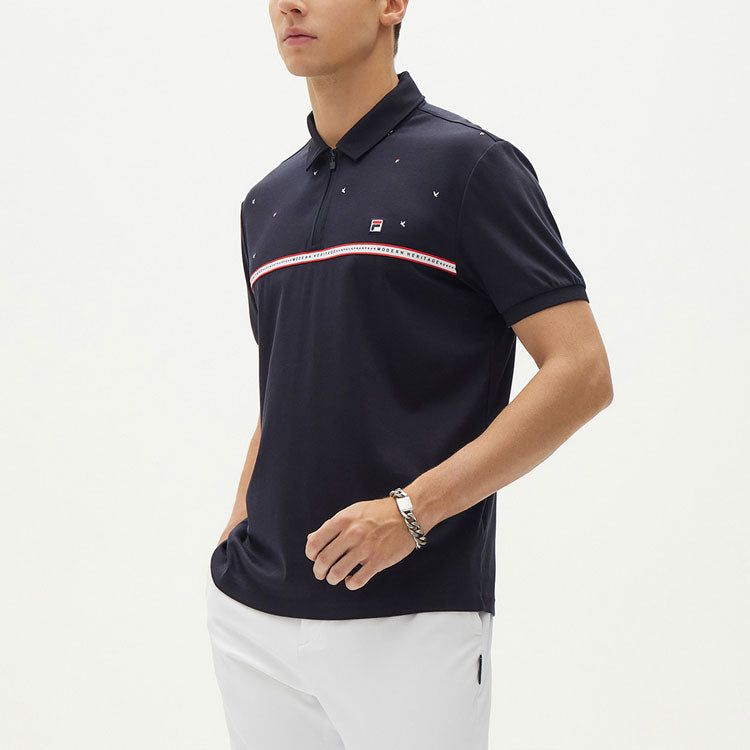 FILA Embroidered Logo Casual Sports Short Sleeve POLO Blue F11M131119F-NV