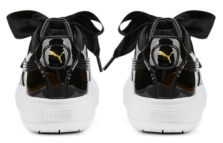 (WMNS) PUMA Suede Mayu Heart Patent 'Black White' 385967-02