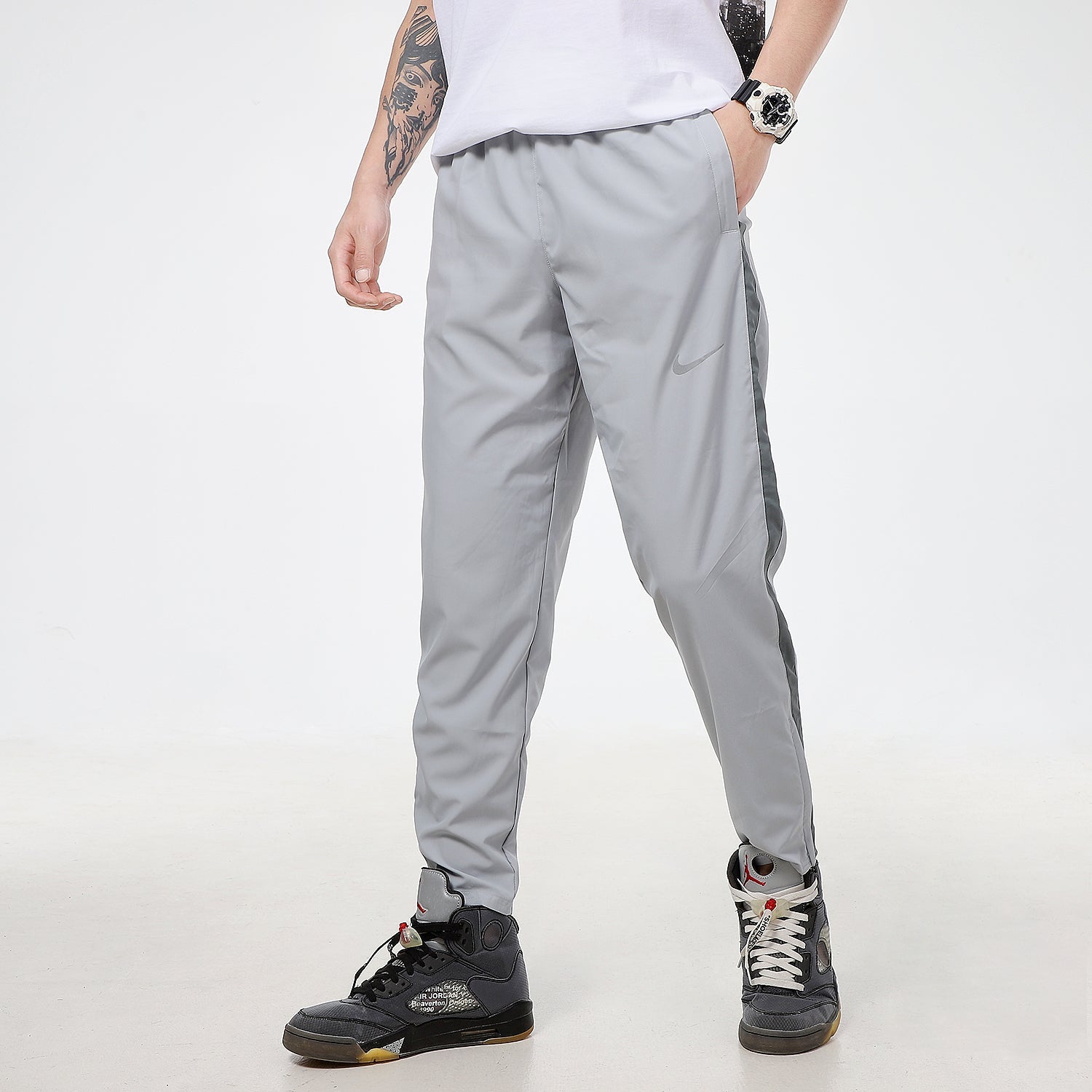 Nike Running Training Quick Dry Woven Sports Pants Gray BV4841-077