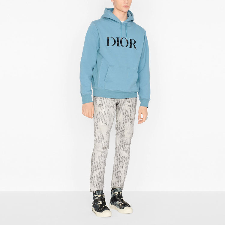 Men's DIOR x Peter Doig Crossover FW21 Cotton Fleece Material Light Blue 143J688A0531-C585