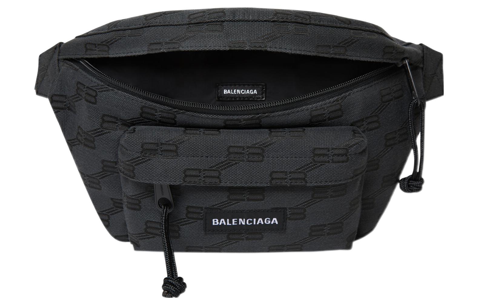Balenciaga Signature Medium Beltpack Bb Monogram Jacquard Canvas 'Black' 713042210HH1061