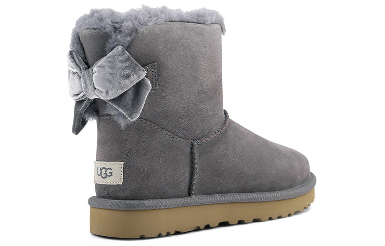 (WMNS) UGG Mini Bailey Bow Velvet Ribbon 2.0 'Purple Grey' 1118975-NHT