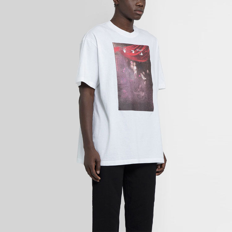 Off-White Printing Solid Color Short Sleeve White OMAA038S21JER0050101