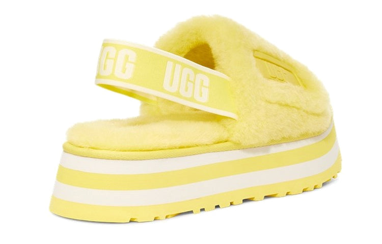 (WMNS) UGG Disco Slide Thick Sole Yellow Slippers 1112258-MRT