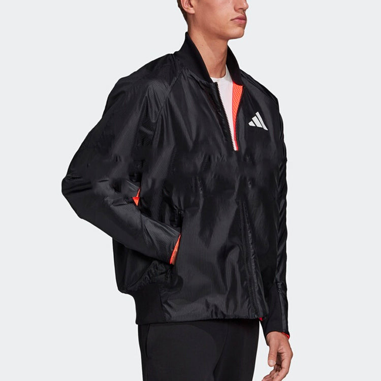 adidas M Vrct Back Tiger Logo Pattern Loose Jacket Black FK0976
