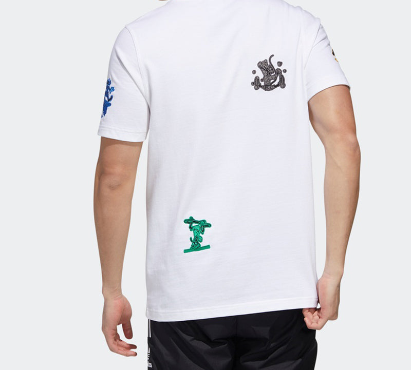 adidas x Disney Goofy T2 Crossover Sports Pattern Short Sleeve White GP6478