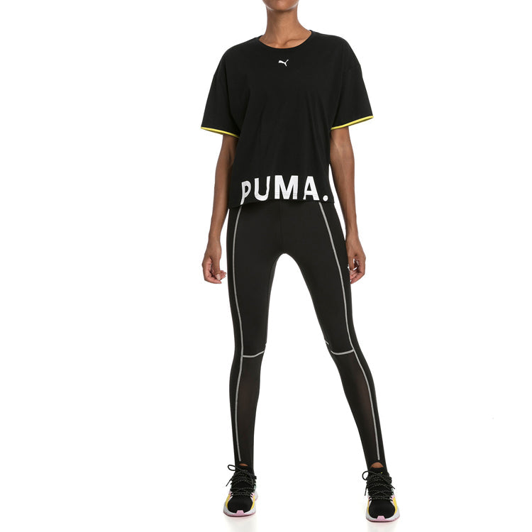 (WMNS) PUMA CHASE Printing Round-neck Black 579140-01