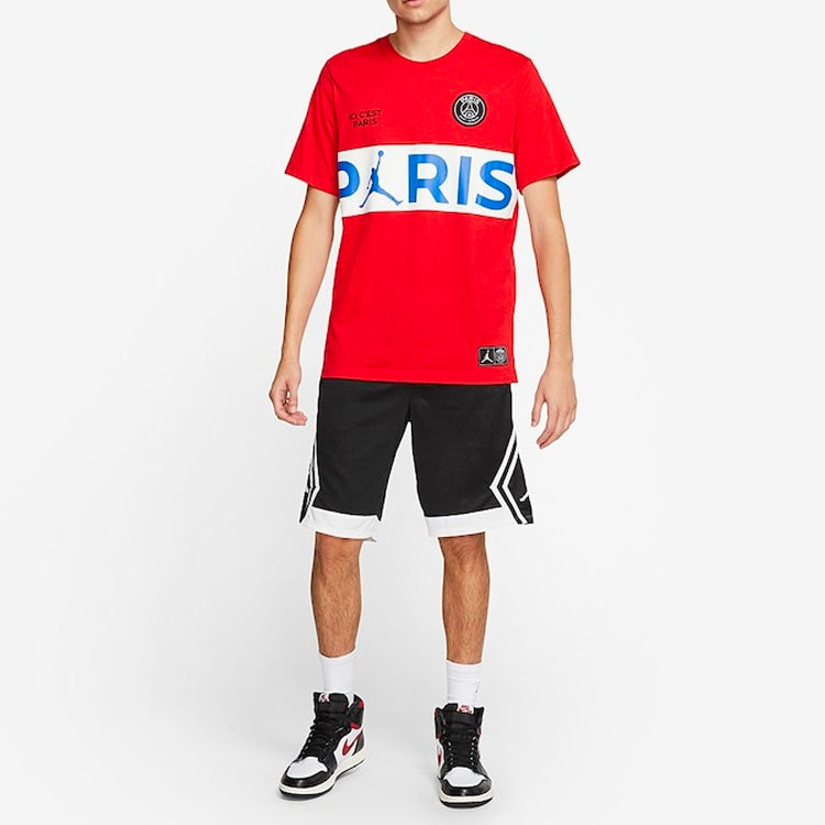 Air Jordan x PSG Paris Saint-Germain Short Sleeve Red BQ8390-657