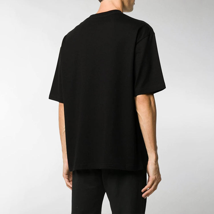 Men's Balenciaga BLogo Printing Short Sleeve Black 612966TJVD61000