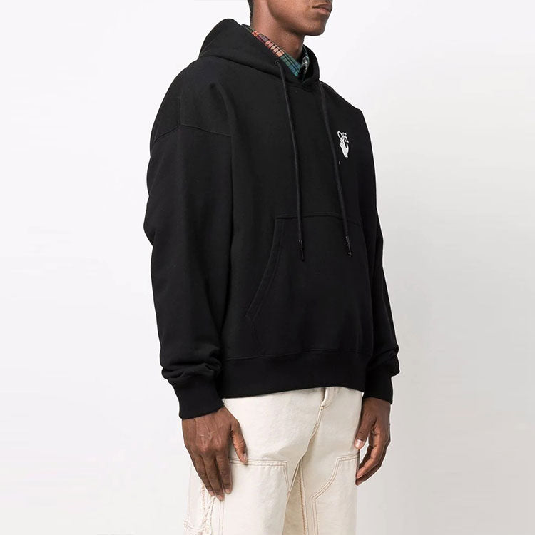 Men's Off-White FW21 Logo Pullover Loose Fit Black OMBB085F21FLE0071001