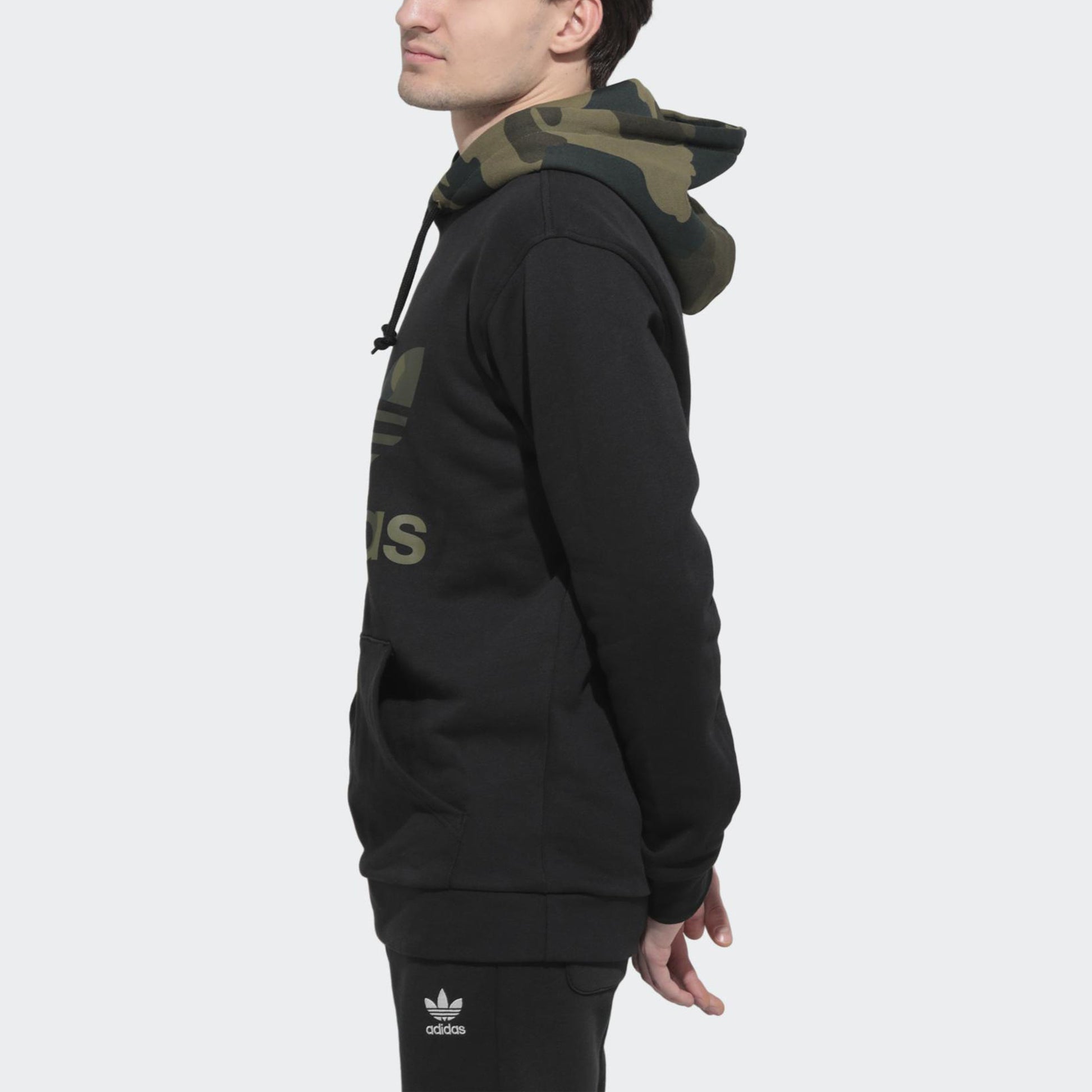adidas originals Men's Camo Oth Athletic Casual Hooded Pullover Hoody Black FM3358