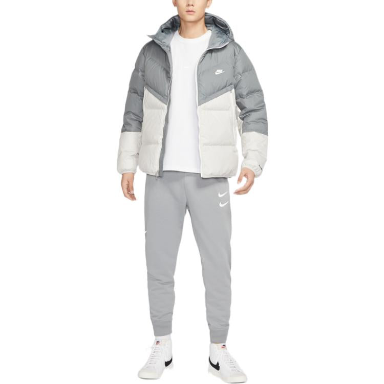 Nike hooded puffer jacket 'Grey White' DV1132-084