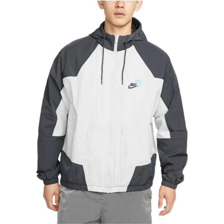 Nike Contrast Color Stitching Zipper Hooded Jacket Gray DR2642-060