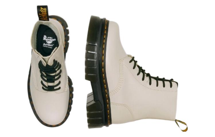 (WMNS) Dr. Martens Audrick Nappa Leather Platform Ankle Boots 'Cobblestone Grey' 27149055