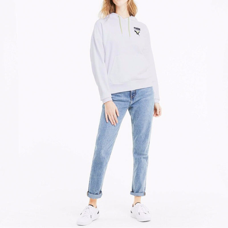 (WMNS) PUMA Tailored For Sport Hoodie 'White Black Green' 599056-02