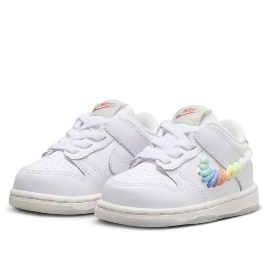 (TD) Nike Dunk Low SE 'Rainbow Lace Swoosh White' FQ1924-100