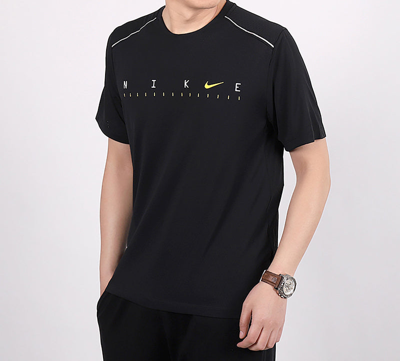 Nike Dri-fit Miler Future Fast Mesh Quick Dry Reflective Element Short Sleeve Black CJ6484-010