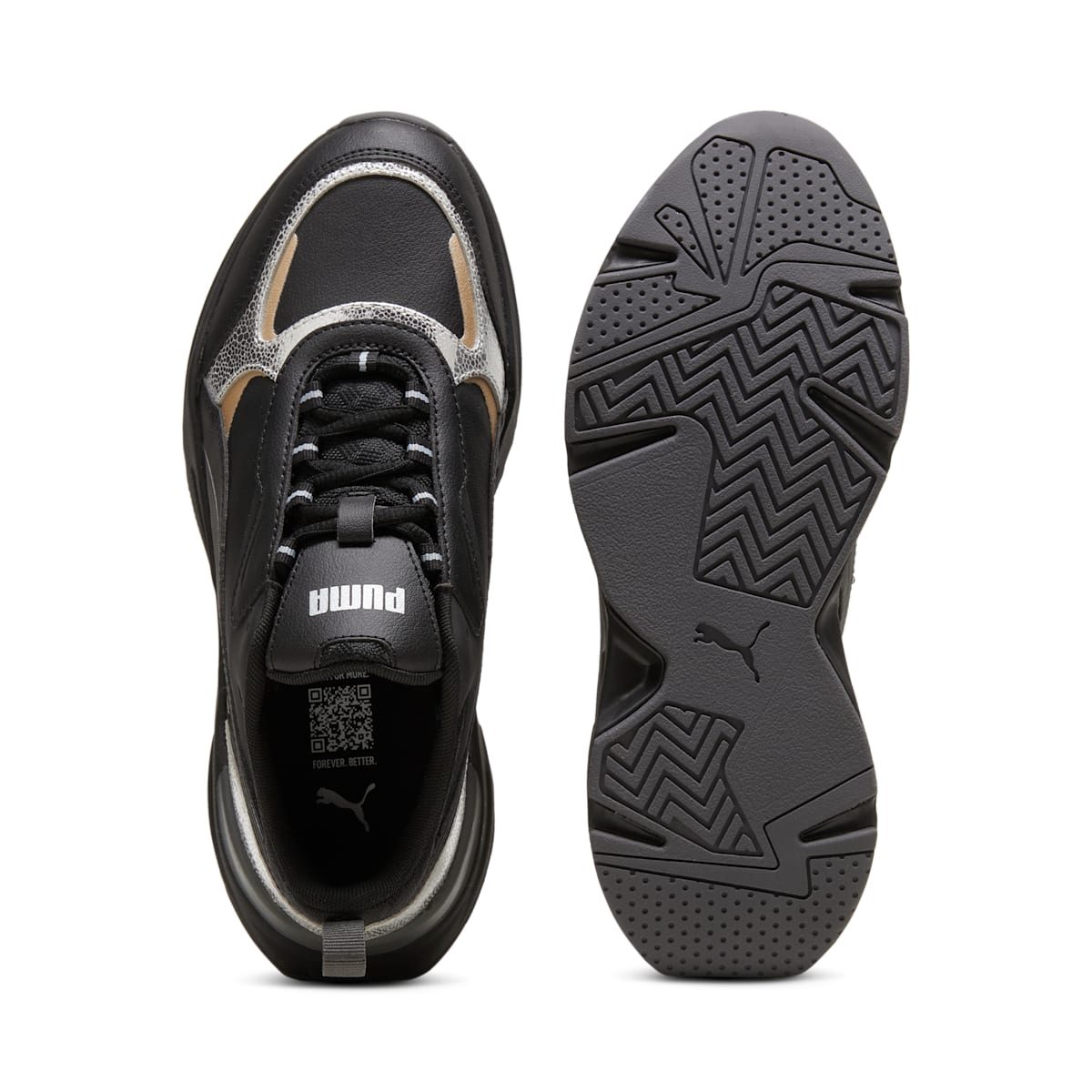 (WMNS) PUMA Cassia 'Metallic Shine Black Gold' 395267-02