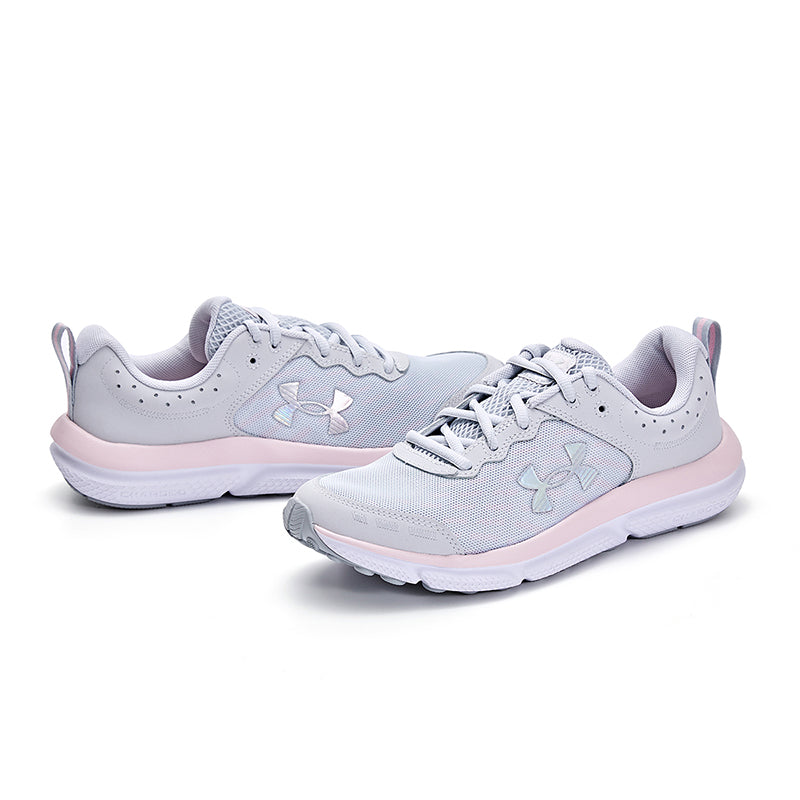(GS) Under Armour Assert 10 AC 'Halo Grey Pink Sugar' 3026189-102